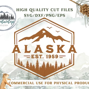 Art mural de l'Alaska, montagnes SVG, cadeaux de l'Alaska, sticker voiture de montagne, aventure SVG, cadeau Denali, les montagnes vous appellent, cadeau de chemise, conceptions de POD d'Alaska
