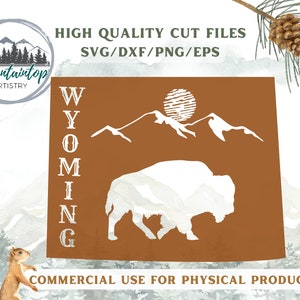 Wyoming SVG, Wyoming cadeaux, État du Wyoming, art mural Wyoming