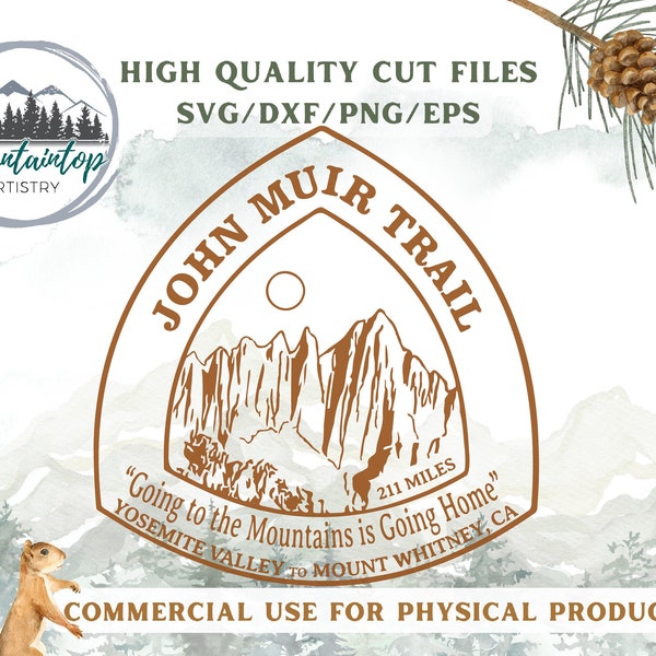 John Muir Trail SVG, John Muir Trail Sign, John Muir Trail Marker Logo