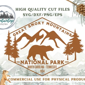 Great Smoky Mountains National Park SVG Great Smoky Mountain Gift North Carolina Decor Great Smoky Mountains Shirt PNG Tennessee Wall Art