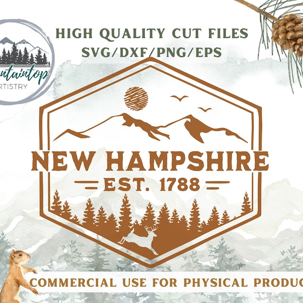 New Hampshire SVG, New Hampshire Gifts, New Hampshire Wall Art