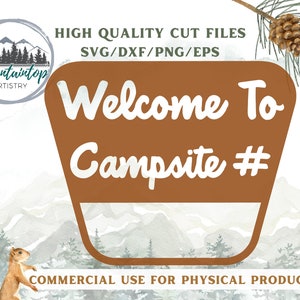 Signo de camping Parque Nacional Decoración temática Bosque Nacional Signo Camping Regalo Camping Signos SVG Bienvenido al campamento Archivo láser Camping Cumpleaños