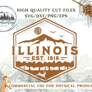 SVG de l’Illinois, cadeaux de l’Illinois, art mural de l’Illinois