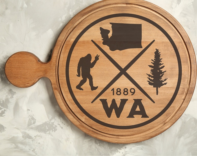 Washington State Gift Sasquatch Wall Art Washington SVG Bigfoot Gift Sasquatch Decor Housewarming Gift Washington POD Designs Sasquatch Art
