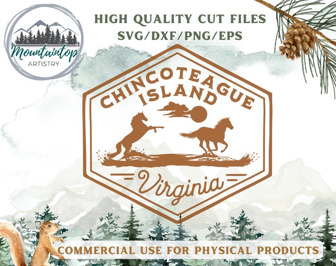 Chincoteague Island SVG Wild Horses Clipart Assateague Island Decor Virginia Gift Maryland Shirt PNG Horse POD Designs Chincoteague Gifts