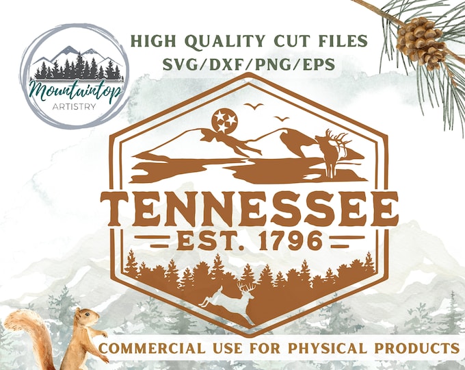 Tennessee Shirt PNG Whitetail Wall Art Tennessee Decal Gift For Hikers Decor Elk SVG Tennessee Art Deer Decor Tennessee POD Designs Deer