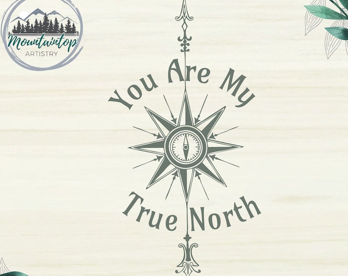 True North Compass SVG, Nautical Compass SVG, Nautical Valentine
