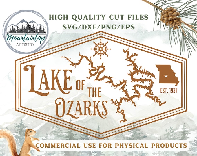 Lake Of The Ozarks Missouri Wall Art Lake House Decor Boat Decal On Lake Time SVG Ozarks Gift Fishing Lake Of The Ozarks PNG Lake Life SVG