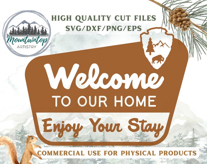 Welcome To Our Home Sign Front Porch Decor Housewarming Gift Enjoy Your Stay Sign Vacation Rental Welcome Home Gift Wedding Woodland Sign