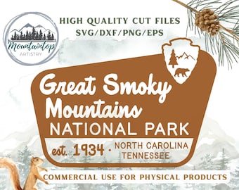 Great Smoky Mountains National Park Gift Great Smoky Mountains Shirt PNG National Park Decor Smoky Mountains POD Designs Smoky Mountain Gift