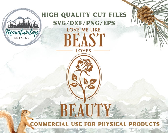 Beauty and The Beast SVG, Beauty and The Beast Rose, Valentine's Day Gift, Beauty and The Beast Wedding