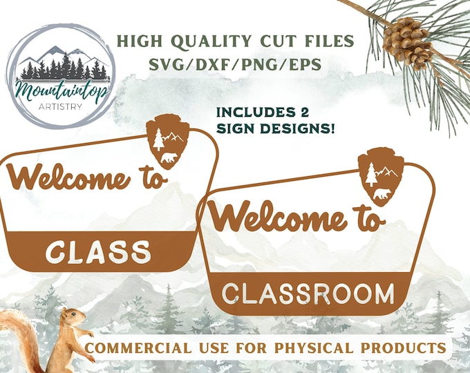Welcome To Class National Park Sign Classroom Woodland Wall Art Gift for Teachers National Park Decor Classroom Theme Forest Decor Nature