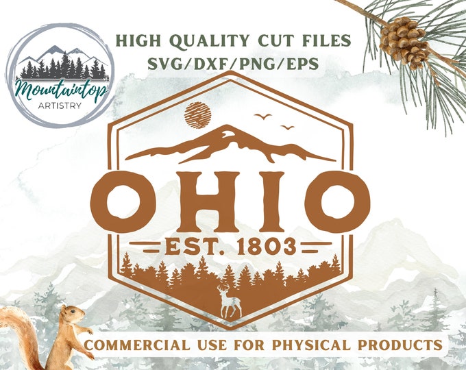 Ohio Shirt PNG Whitetail Deer Decor Ohio Housewarming Gifts Forest Wall Art Ohio Sublimation PNG Whitetail Deer Hat Badge Ohio POD Designs