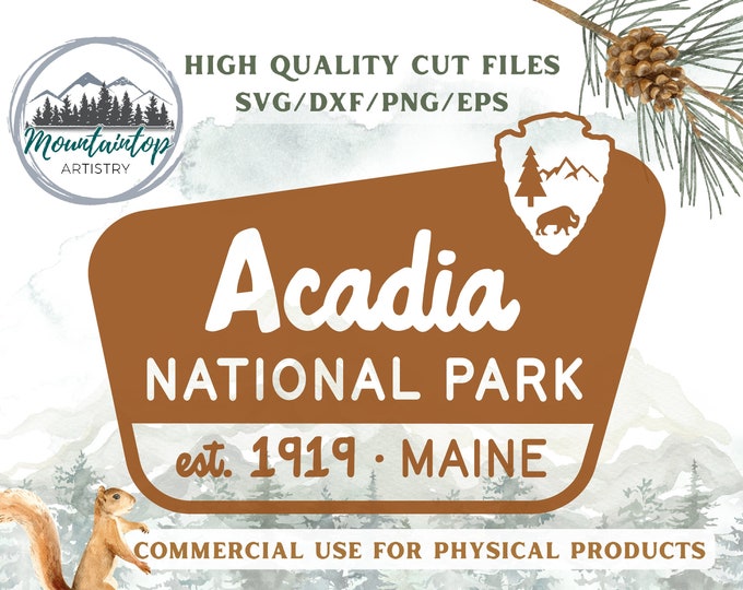 Acadia National Park SVG, Acadia National Park Gifts, Maine Gifts