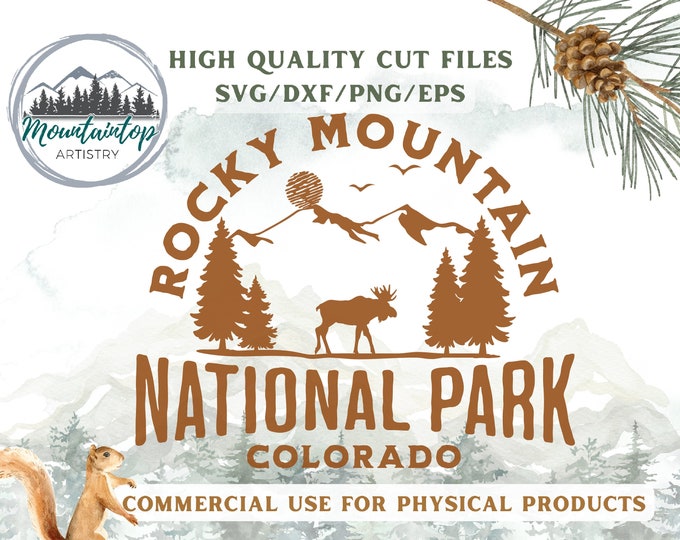 Rocky Mountain National Park Shirt PNG Moose Wall Art Rocky Mountain National Park Gift Colorado POD Shirt Designs Moose Sublimation PNG