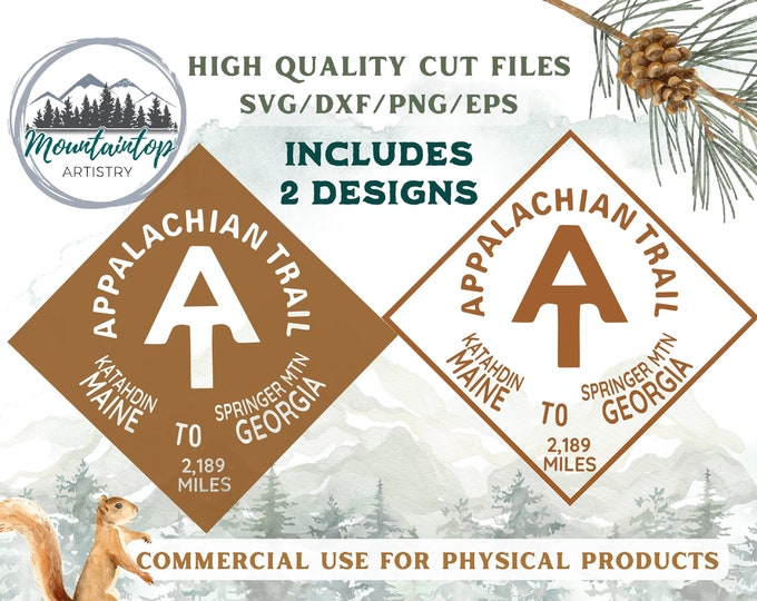 Appalachian Trail Sign Gift AT Trail Symbol Marker Hiking Gifts Appalachian Trail Hiking Decal Adventure Wall Art Hiking POD Designs Camping