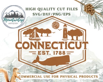 Connecticut Shirt PNG Lighthouse Wall Art Connecticut Gift Whale Decor Connecticut Housewarming Gift Connecticut POD Designs Sailing Decor