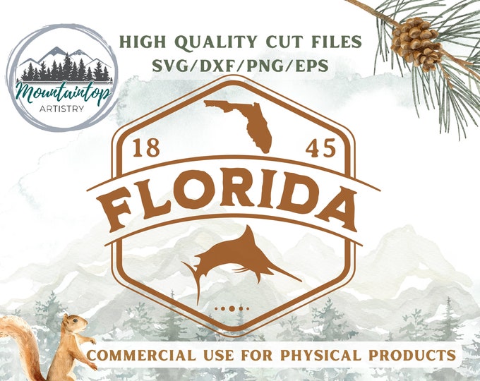 Florida Shirt PNG Fishing Gift For Him Florida Vacation Keepsake Florida Print Sailfish Shirt Offshore Fishing Decor Florida POD Designs