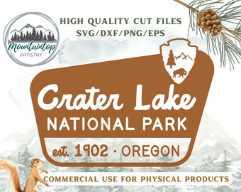 Crater Lake nationalpark-skjorta PNG Oregon-present Crater Lake nationalpark-minnesmärke Oregon-väggkonst Crater Lake utskrivbara Oregon POD-designer