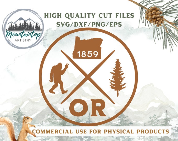 Oregon Gift Sasquatch Shirt PNG Oregon Wall Art PNW Sublimation Design Bigfoot Hat Patch Oregon Keepsake Sasquatch Party Decor Mountain SVG