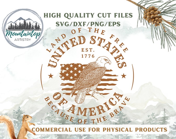 Land Of The Free Because Of The Brave, American Flag SVG, 4th Of July Gifts