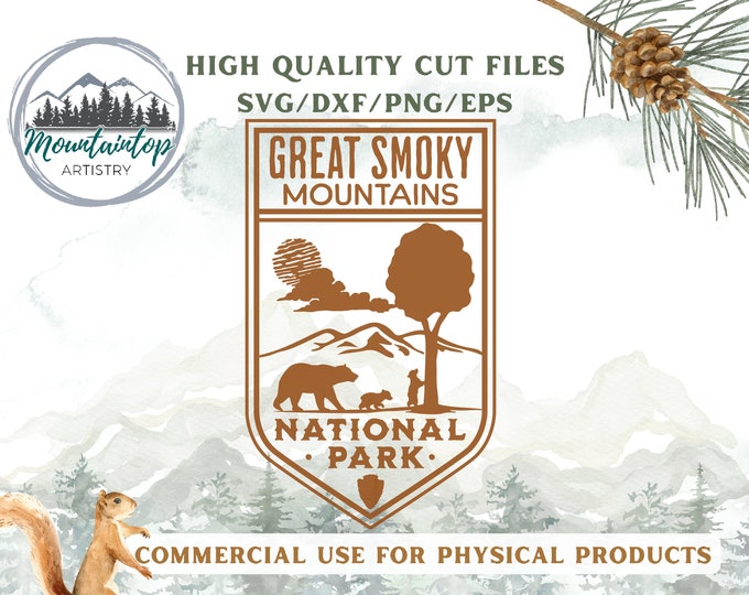 Great Smoky Mountains National Park Shirt PNG Smoky Mountain Gift Tennessee SVG Great Smoky Mountains National Park Gift Black Bear Decor