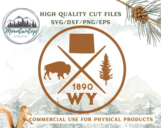 Wyoming Gift Bison Wall Art Wyoming SVG Buffalo Log Cabin Decor Wyoming Decal Bison PNG Wild West Shirt SVG Buffalo Decor Yellowstone Gifts