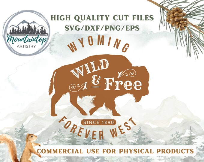 Wyoming SVG, Bison Decor, Buffalo Wall Art, Wyoming Gifts