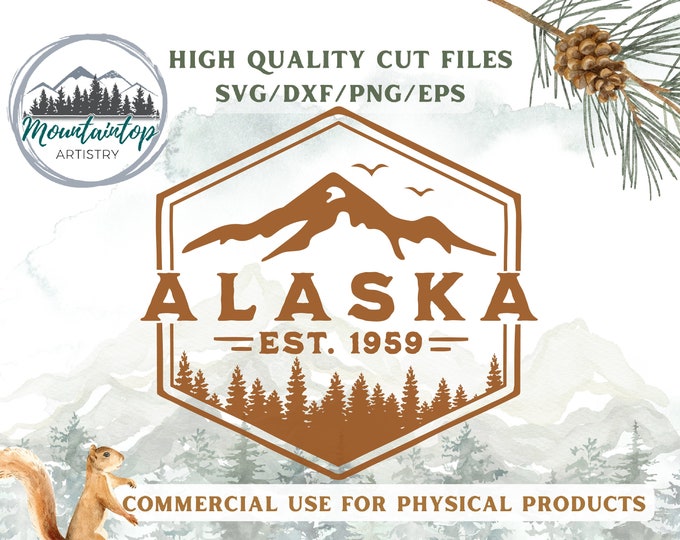 Alaska Wall Art Mountains SVG Alaska Gifts Mountain Car Decal Adventure SVG Denali Gift Mountains Are Calling Shirt Gift Alaska POD Designs