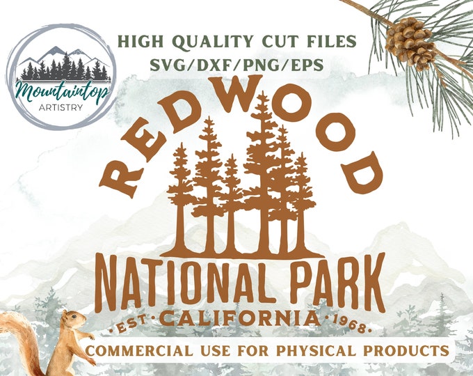 Redwood National Park SVG, National Park Gifts, Redwood National Park Wall Art, National Park Decor