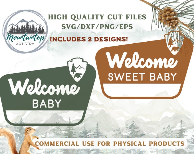 Welcome Baby Sign National Park Theme Woodland Baby Shower Gifts National Park Welcome Sign New Baby Wall Art One Happy Camper Baby Shower