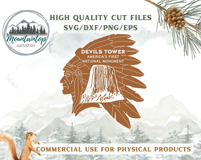 Devils Tower National Monument SVG, Devils Tower SVG, Devils Tower Wyoming,