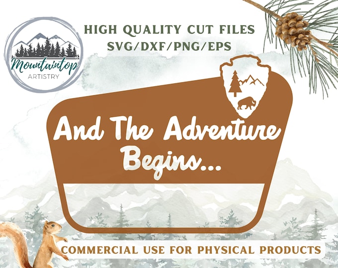 The Adventure Begins Sign Forest Wedding Decor Adventure Wall Art Anniversary Gift Baby Shower Welcome Sign Adventure National Park Nursery