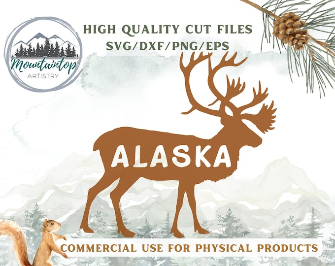 Alaska Art Print Tshirt Design PNG Alaska Shirt Designs svg Alaskan Cruise Gift Ideas Caribou SVG Files Alaska POD T-Shirt Designs Bundle