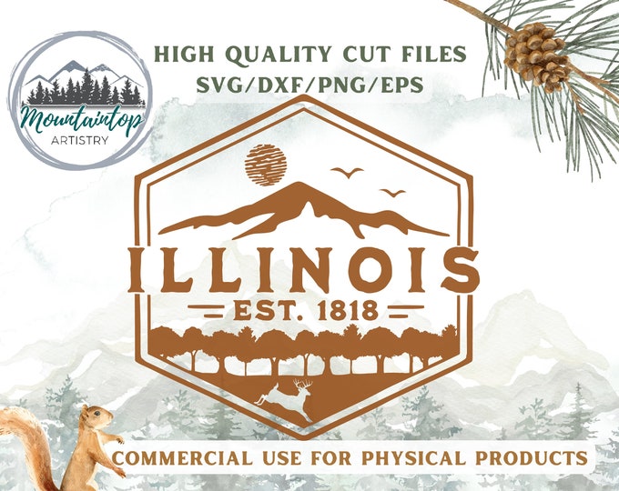 Illinois SVG, Illinois Gifts, Illinois Wall Art