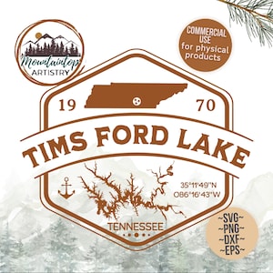 Tims Ford Lake cadeau Tennessee shirt png Tims Ford Lake kunst aan de muur Lake House afdrukken Tennessee SVG Tims Ford Lake Life SVG Lake House decor cadeau