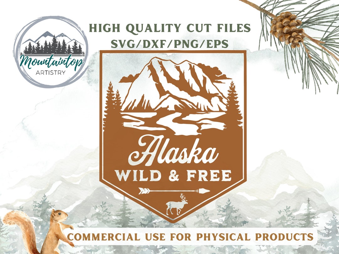 Alaska Wall Art Outdoorsy SVG Mountain Decor Alaska Gift Woodland Theme ...
