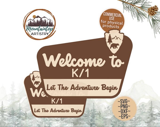 Welcome To K/1 Sign Printable Classroom Decor National Park Theme Welcome To K1 Sign Nature Wall Art National Forest Classroom Theme Nature