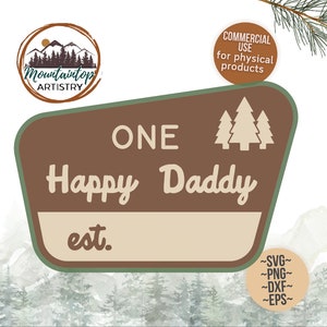 Un signo de papá feliz primer cumpleaños decoración feliz camper signo personalizable feliz papá regalo camping cumpleaños decoración feliz camper POD diseños