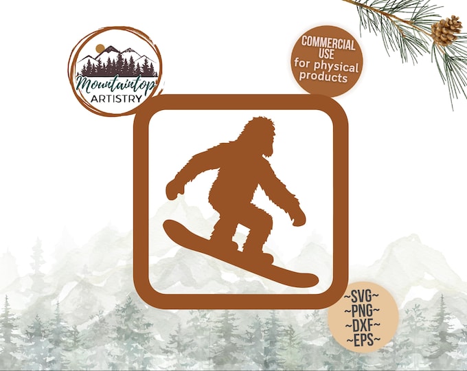 Yeti PNG Snowboarding Sign Bigfoot Gift Sasquatch Sign Cabin Decor Bigfoot Shirt SVG Ski Lodge Decal Sasquatch Gift For Dad Yeti SVG Bigfoot