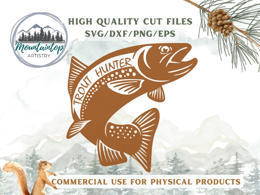 Trout Hunter SVG, Trout Gifts, Trout Wall Art, Trout Fisherman Gifts Etsy