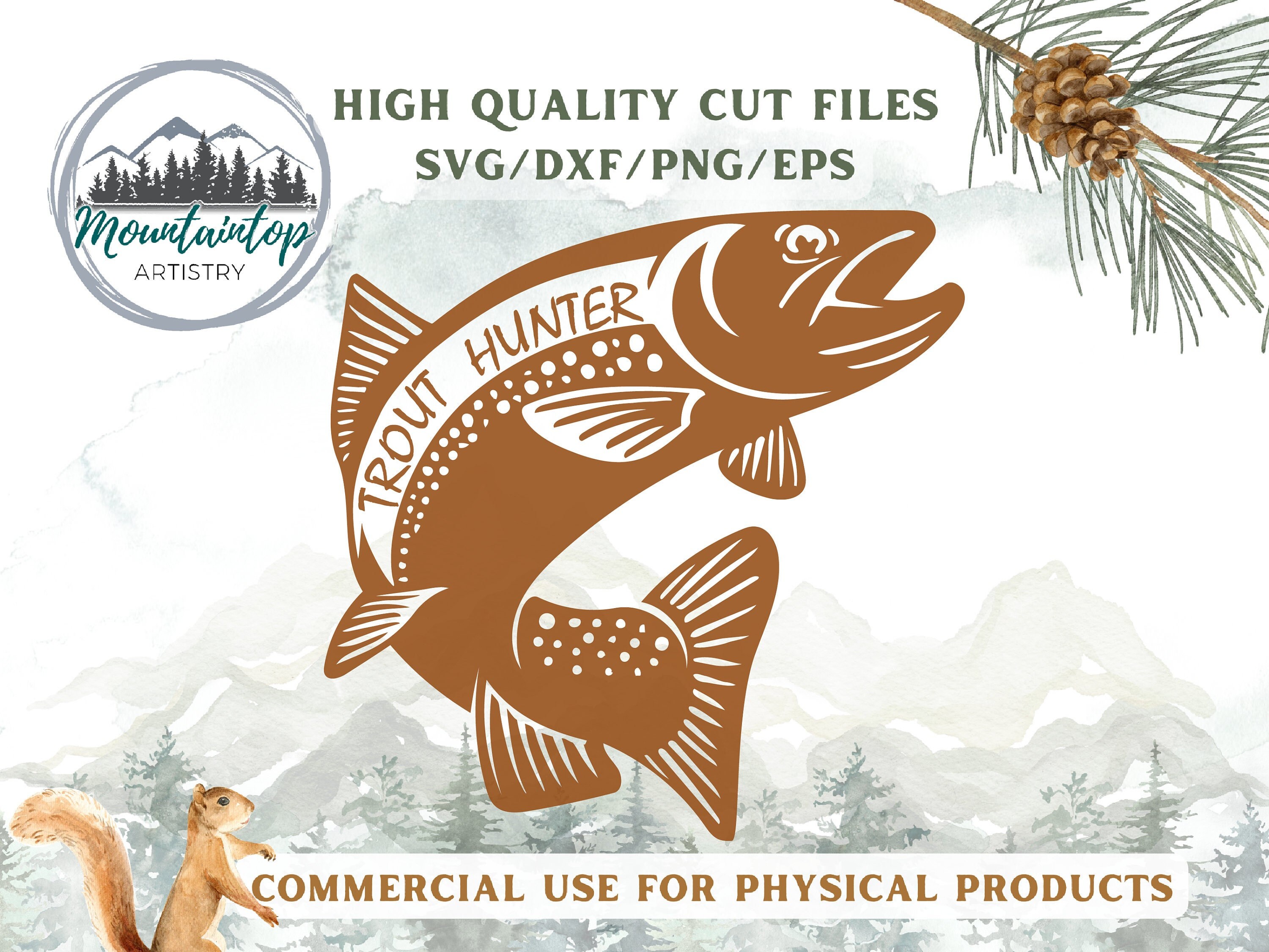 SALMON FLY Fishing-fish Clipart-vector Clip Art Graphics-digital  Download-cut Ready Files-cnc-logo-vinyl Sign Design eps, Ai, Svg, Dxf, Png  -  Canada