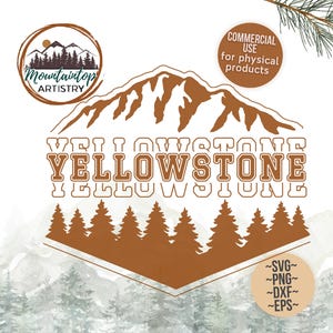 Fichiers SVG Parc National de Yellowstone pour chemises Wyoming PNG Cadeaux Yellowstone Art mural montagnes du Wyoming Impressions Yellowstone pour t-shirts SVG