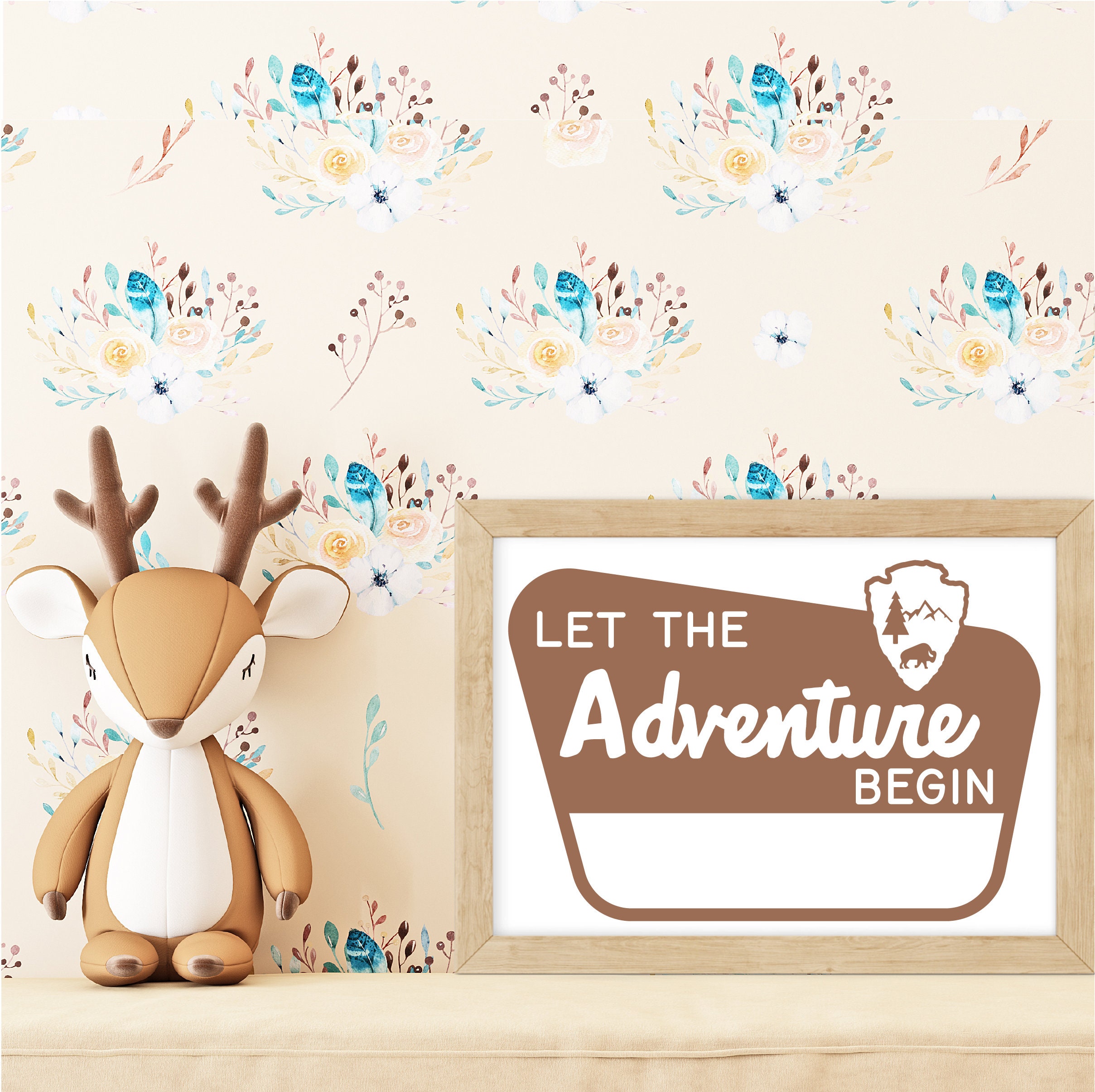Let the Adventure Begin Sign National Park Decor Woodland Wall Art ...