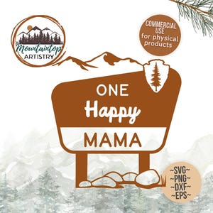 One Happy Mama Placa Parque Nacional Festa Acampamento Decoração de Aniversário Chá de Bebê Woodland Decoração de Primeiro Aniversário Dia das Mães One Happy Camper Party