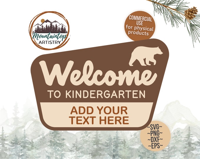 Welcome To Kindergarten Sign Customizable Classroom Camping Decor National Park Theme Class Sign Kindergarten Welcome Sign Gift For Teachers