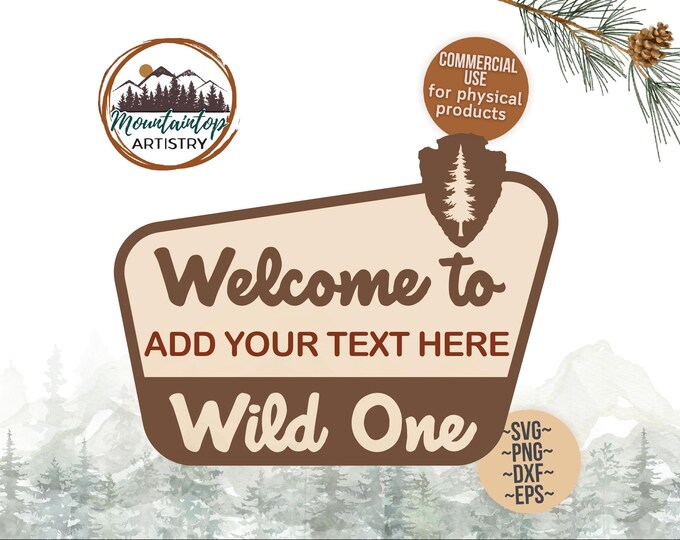 Wild One Sign National Park Birthday Decor Wild One Party Decor 1st Birthday Decor Wild One Birthday Theme Woodland Party Sign Customizable