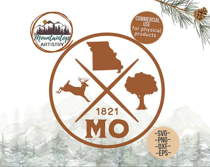 Missouri Shirt PNG Deer Decor Mountain Wall Art Missouri Gift For Hikers White Tail Deer Decal Missouri Sublimation Designs POD Missouri SVG