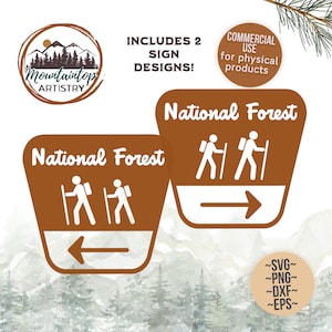 Ruta de senderismo del bosque nacional signos camping cumpleaños decoración un feliz camper cumpleaños pared arte bosque nacional signo regalo para excursionistas calcomanía PNG