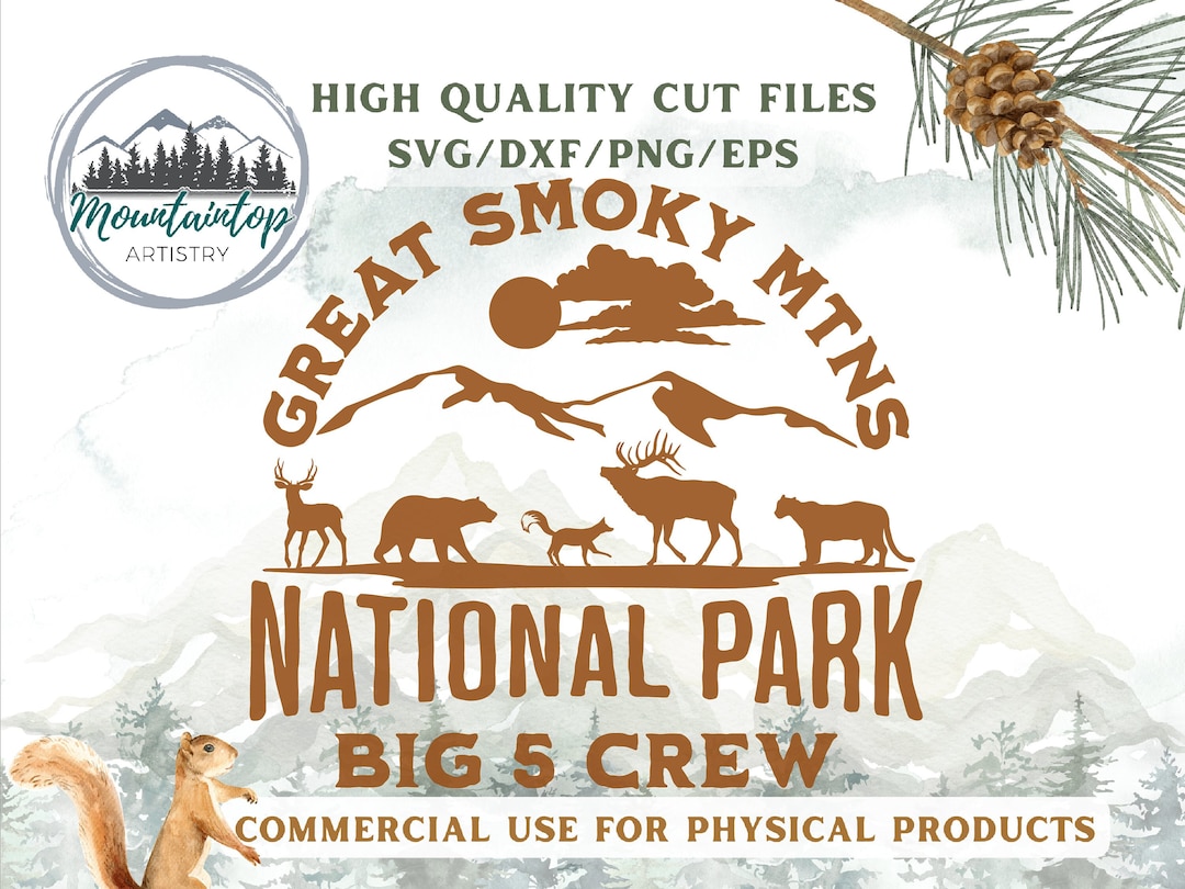 Mountains SVG Smoky Mountains SVG Smoky Mountains Wall Art - Etsy